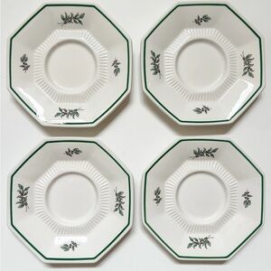 Nikko Christmastime set of 4 Saucers (can used as bread & butter plates). 6”